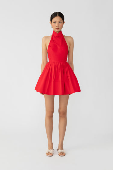SAU LEE Hilly Mini Dress - Red / 00