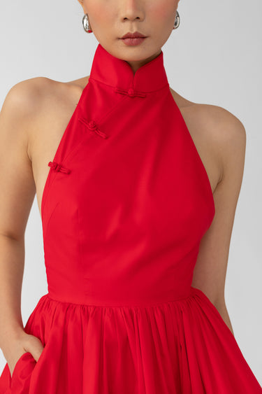 SAU LEE Hilly Mini Dress - Red / 00