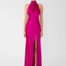 SAU LEE Penelope Backless Satin Gown - Magenta Pink / 00
