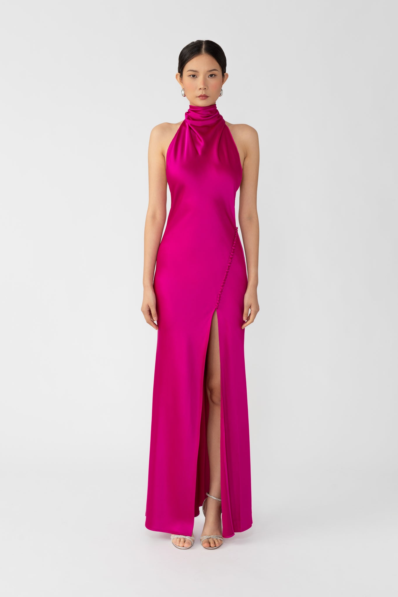 Penelope Backless Satin Gown-SAU LEE