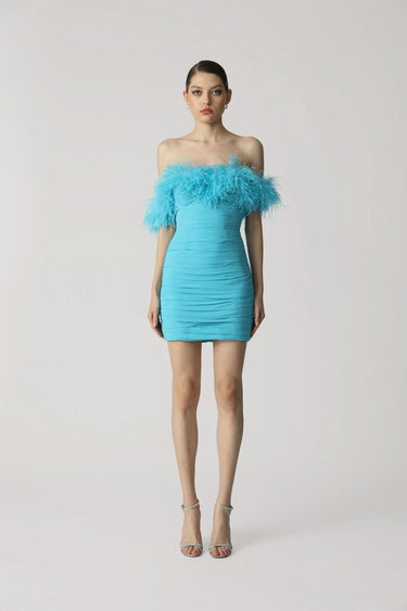 SAU LEE Chelsea Mini Dress - Aqua / 00