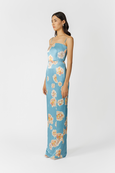 SAU LEE Sofia Floral Dress - Blue Multi / 00