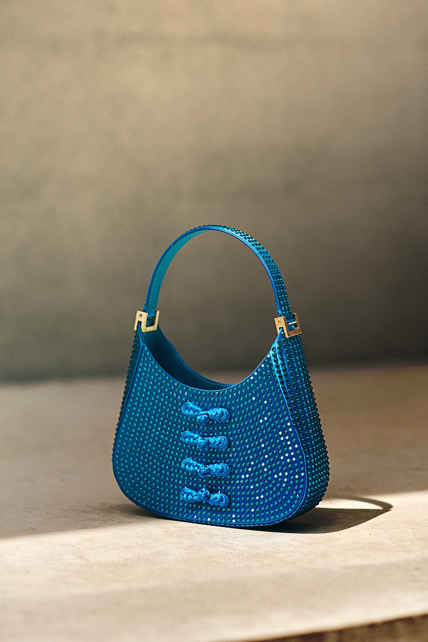 SAU LEE mini sau CRYSTAL MINI BAG - Peacock Blue