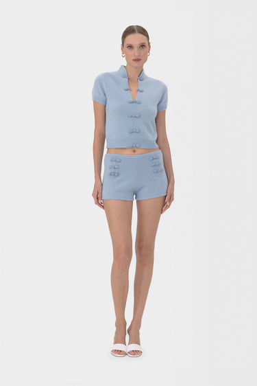 SAU LEE | Aspen Cashmere Top | Aspen Cashmere Top - Blue Ash / S