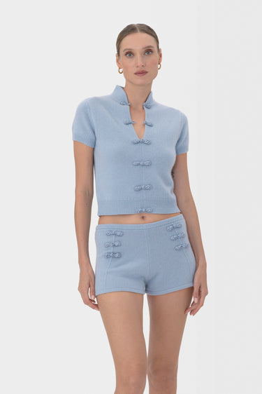 SAU LEE | Aspen Cashmere Top | Aspen Cashmere Top - Blue Ash / S