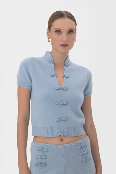 SAU LEE | Aspen Cashmere Top | Aspen Cashmere Top - Blue Ash / S