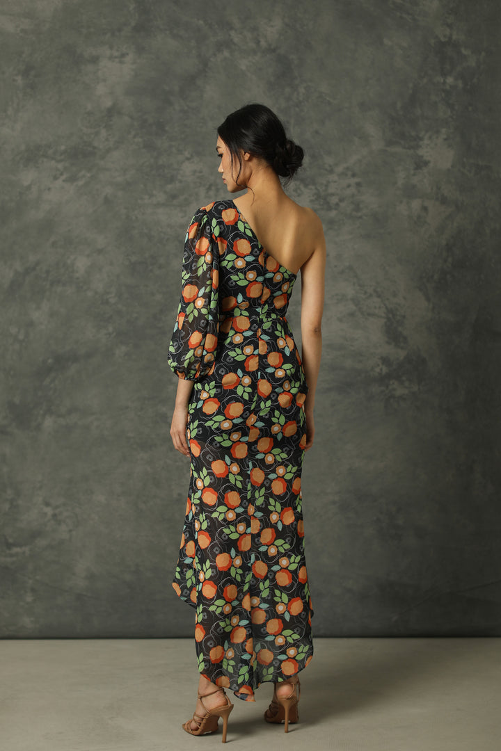 Autumn Asymmetric Midi Dress - SAU LEE
