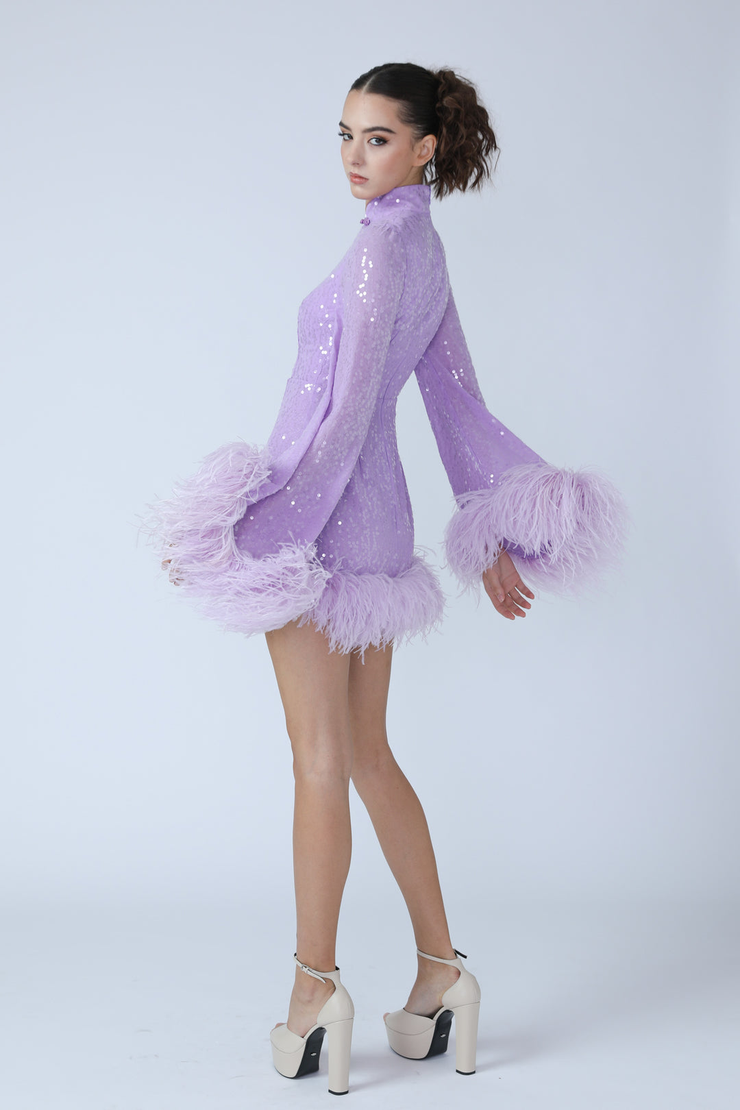 Bianca Mini Dress - SAU LEE #color_lavender