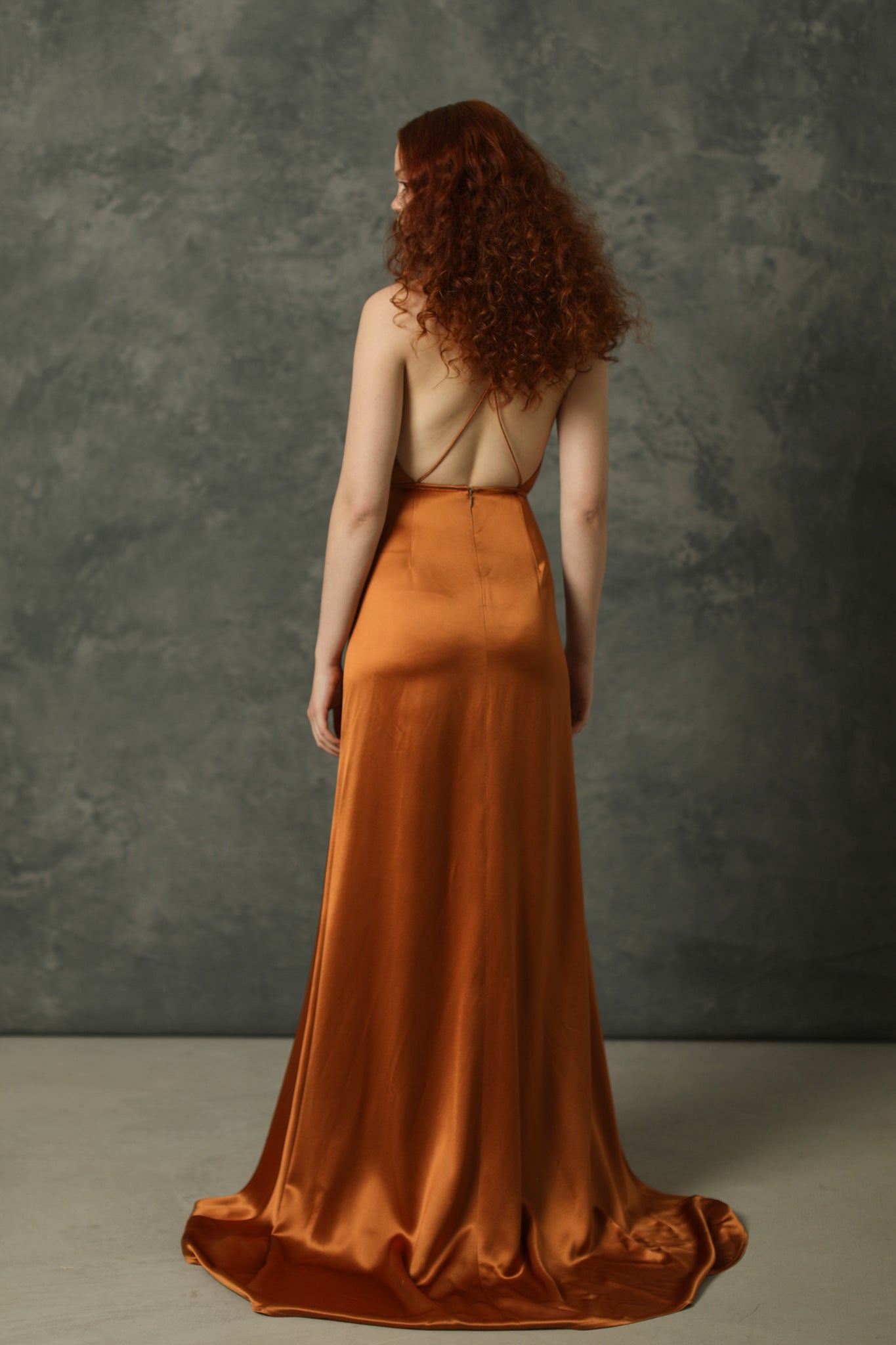 Huda Satin Gown - SAU LEE #color_copper