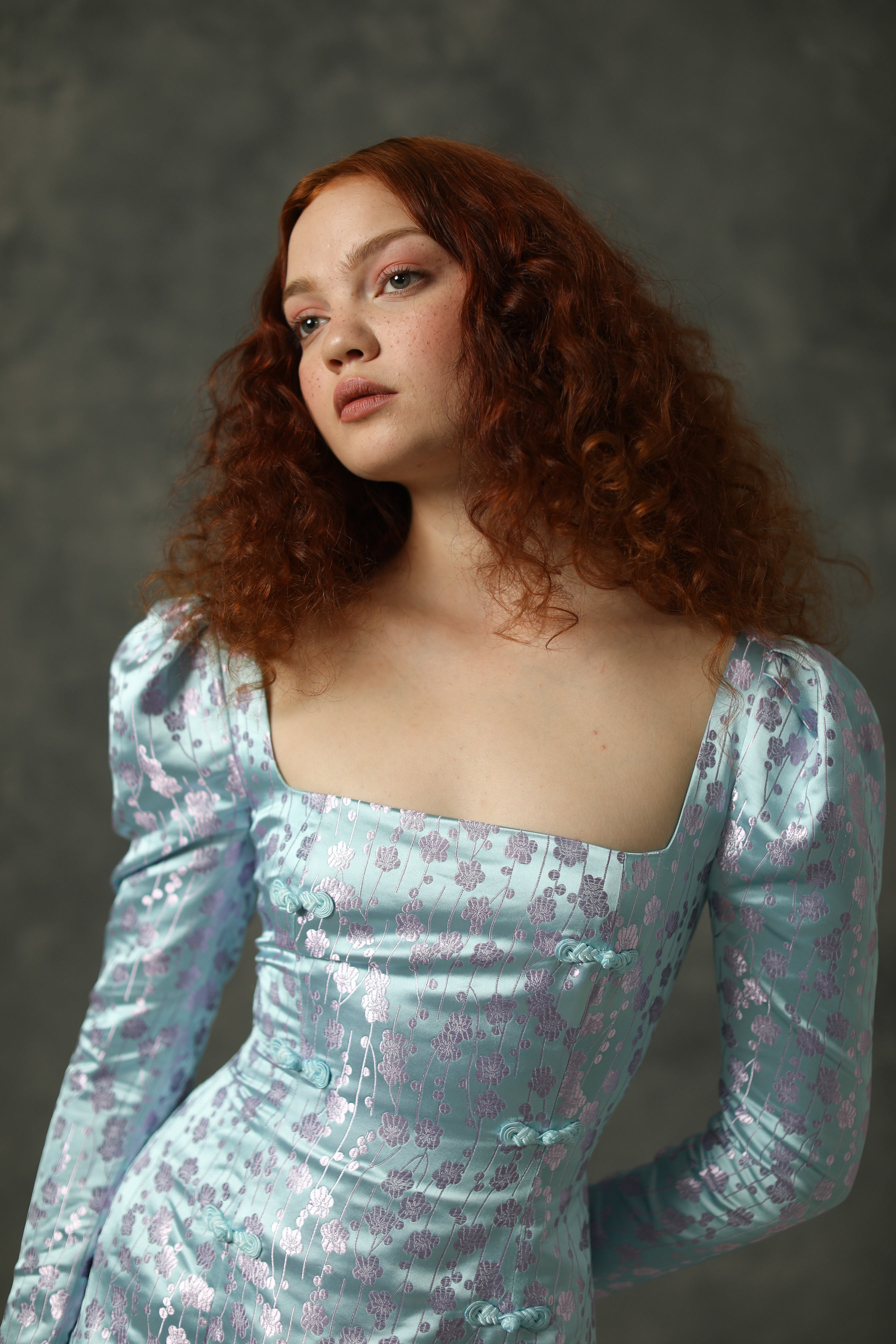 SAU LEE Jen Chinese Jacquard Mini Dress - Blue / 00