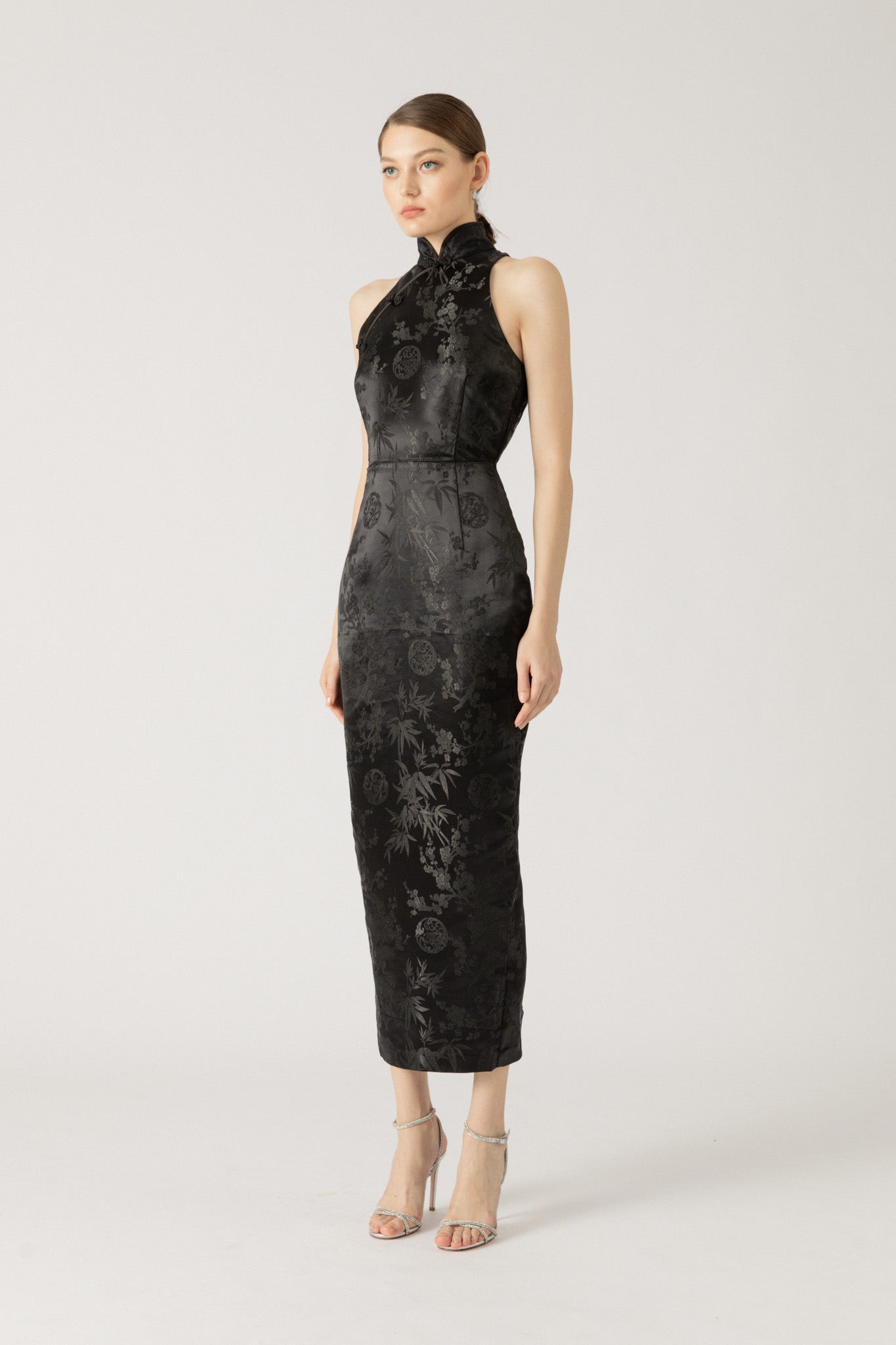 SAU LEE Jill Chinese Jacquard Pencil Dress - Black / 00
