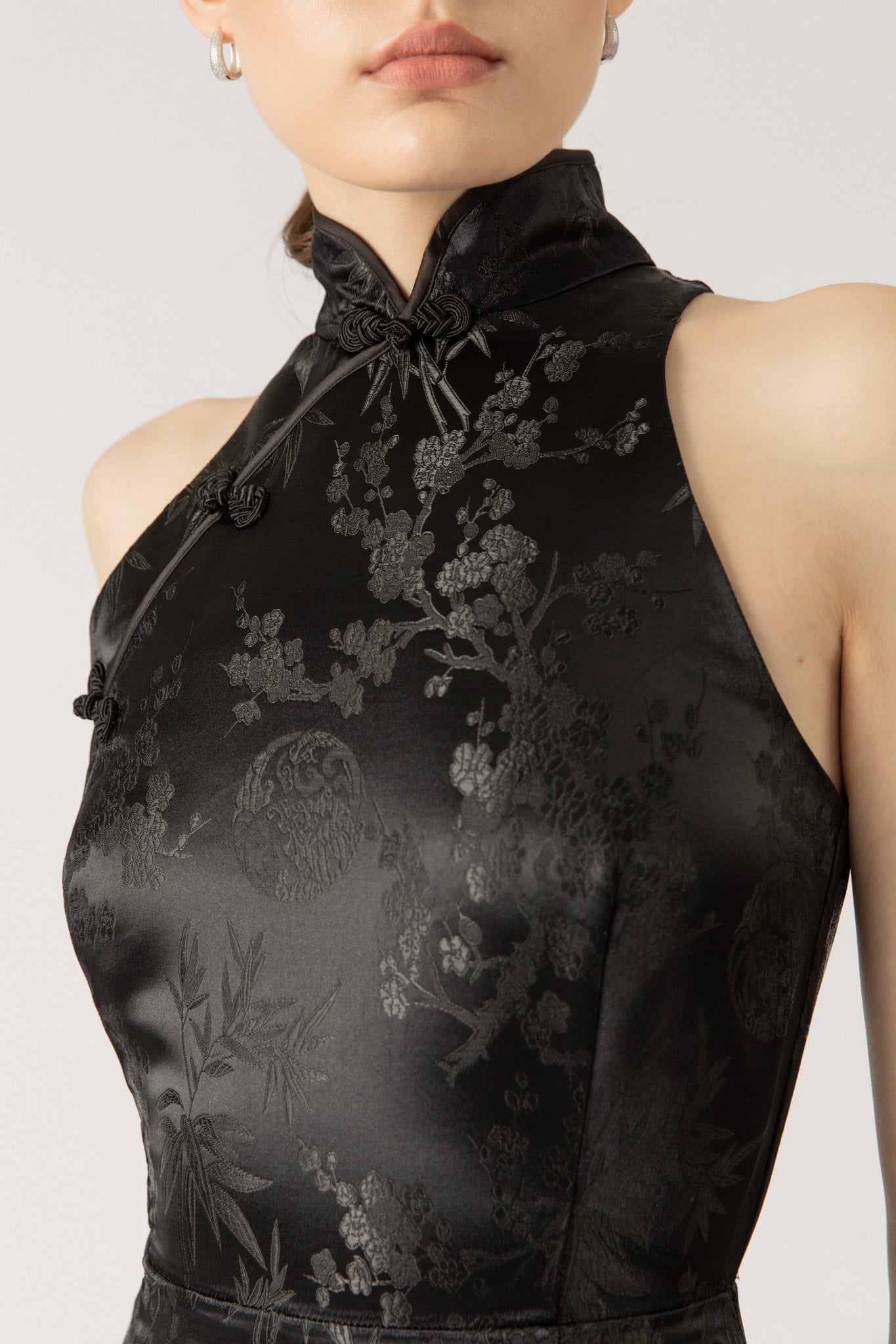 SAU LEE Jill Chinese Jacquard Pencil Dress - Black / 00