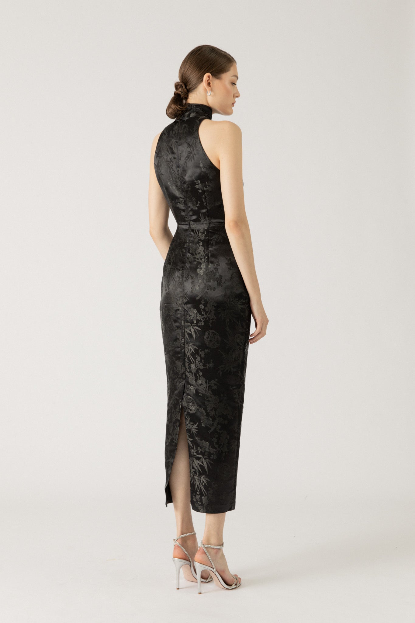 SAU LEE Jill Chinese Jacquard Pencil Dress - Black / 00