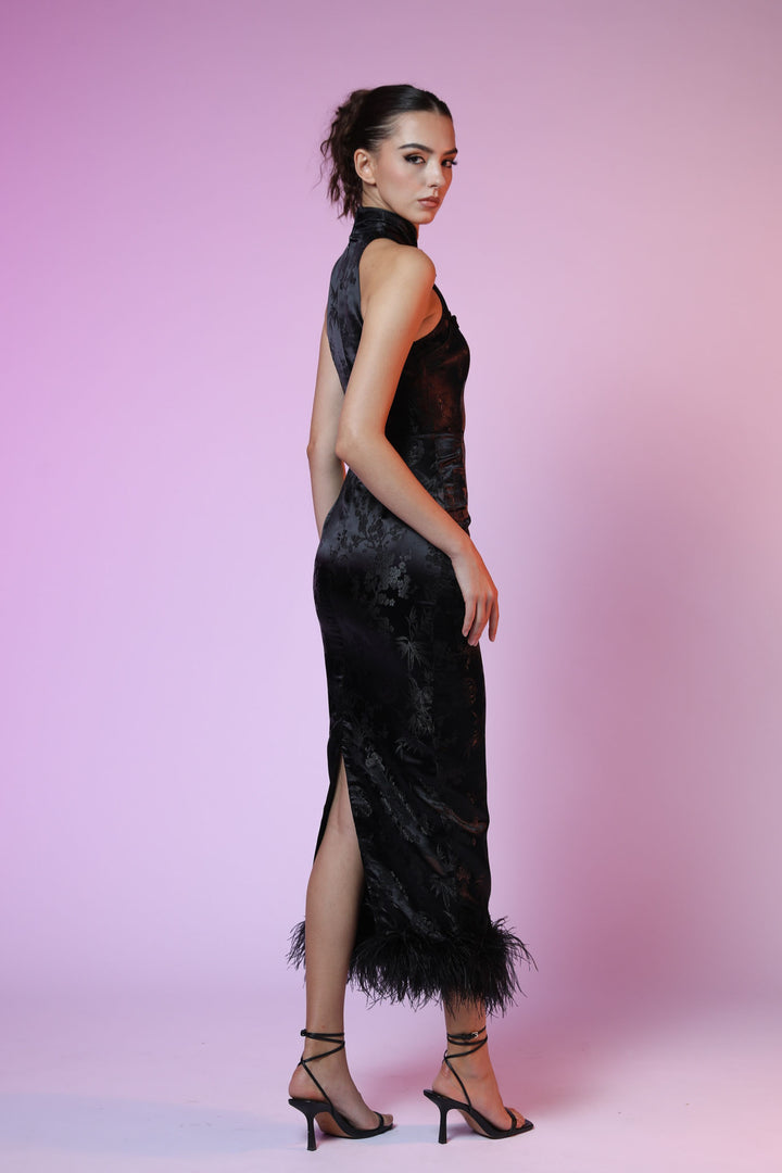 Jillian Chinese Jacquard Dress - SAU LEE #color_black