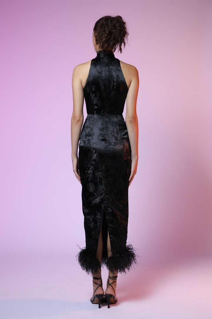 Jillian Chinese Jacquard Dress - SAU LEE #color_black