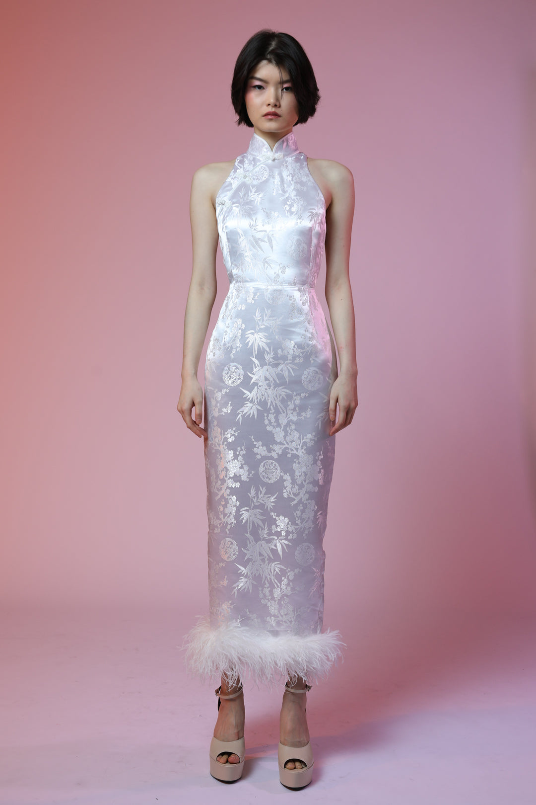 Jillian Chinese Jacquard Dress - SAU LEE #color_white