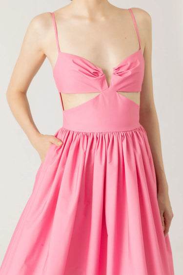 SAU LEE Nova Cut-out Gown - Pink Chartreuse Ombre / 00