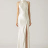 SAU LEE Penelope Backless Satin Gown - White / 00