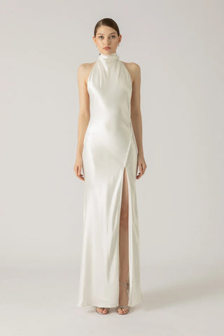SAU LEE | Penelope Backless Satin Gown | Penelope Backless Satin Gown - White / 00