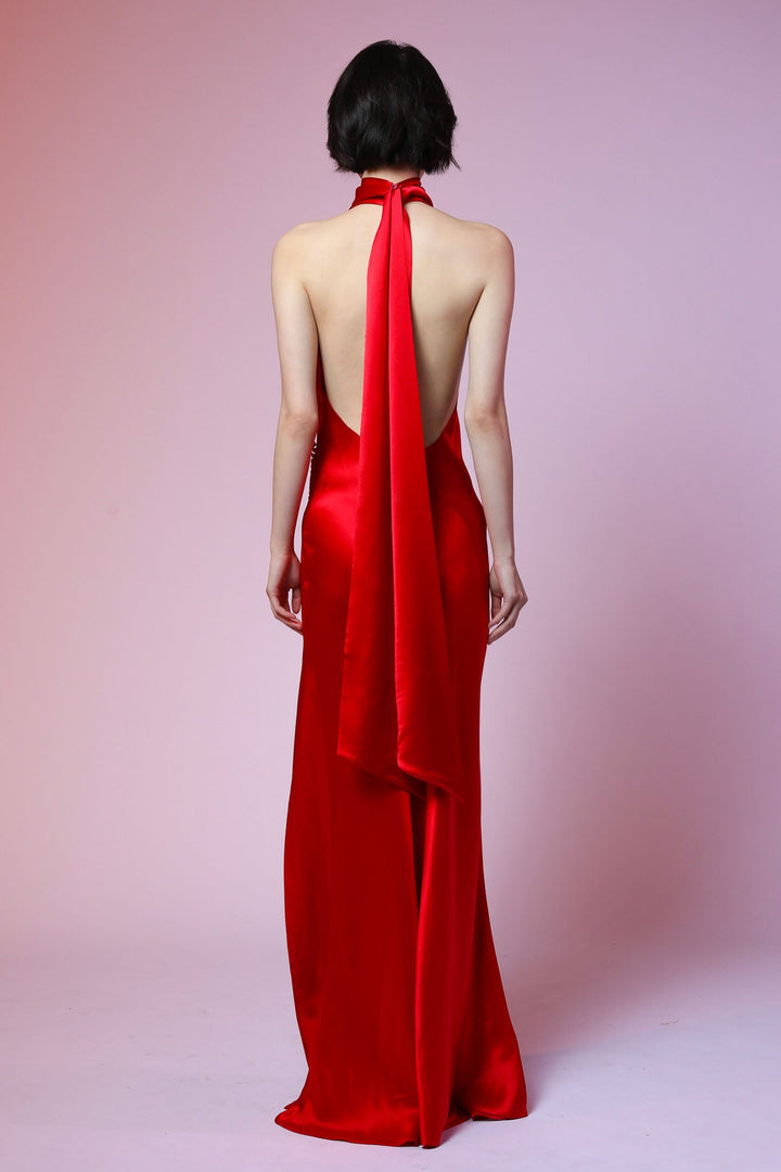 Penelope Satin Gown - Red - SAU LEE #color_red