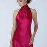 SAU LEE Penny Backless Satin Mini Dress - Raspberry / 00