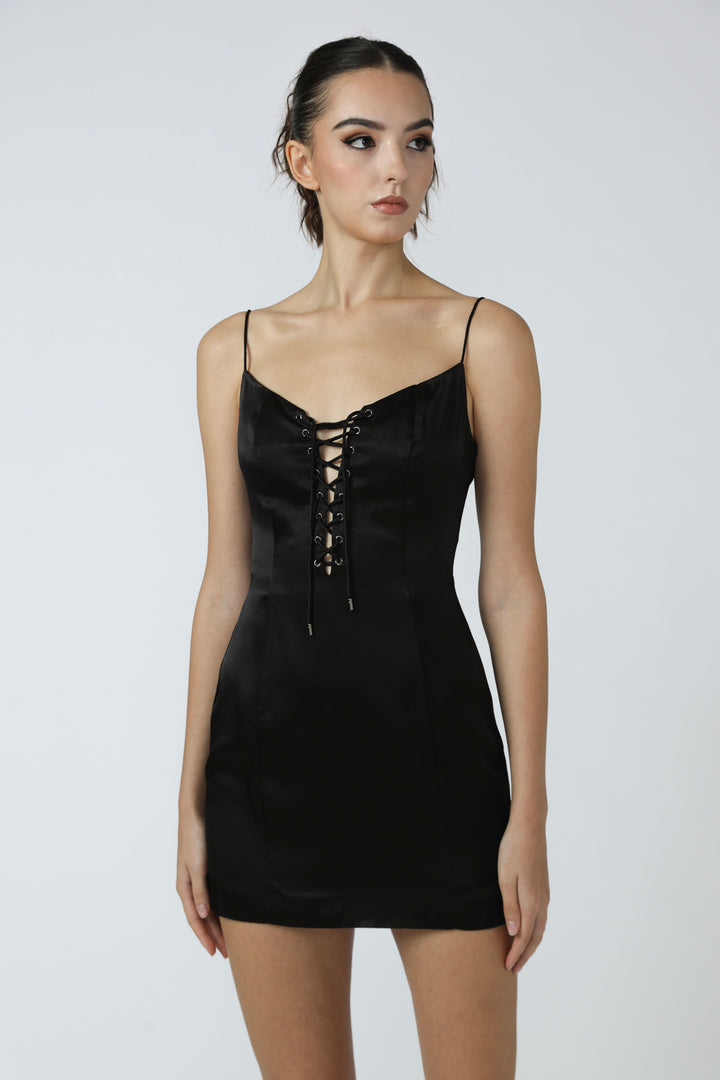 Polly Satin Mini Dress - SAU LEE