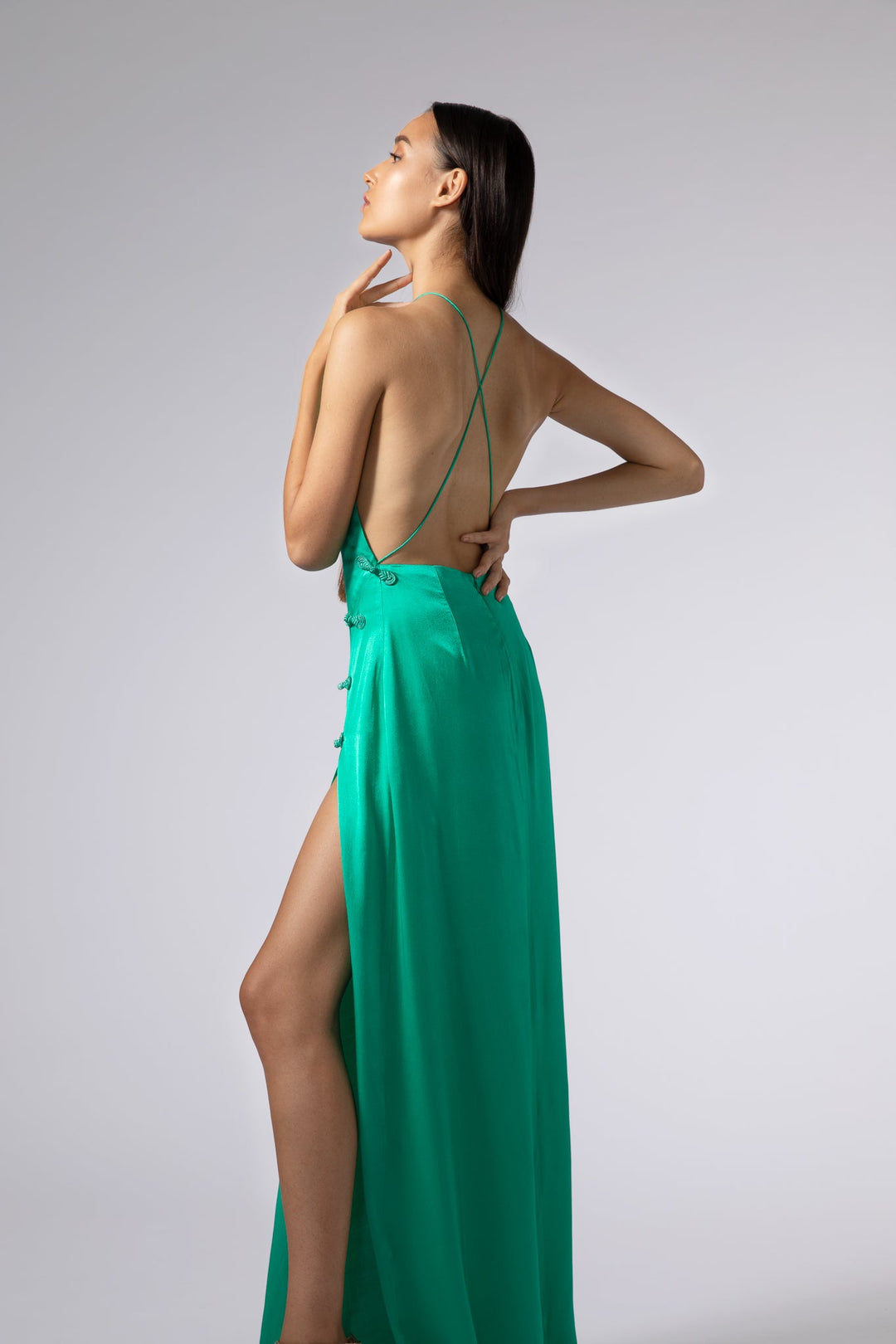 porter gown - SAU LEE #color_jade-green