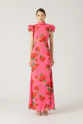Sylvie Dress in Light Blue Floral Brocade main image 1